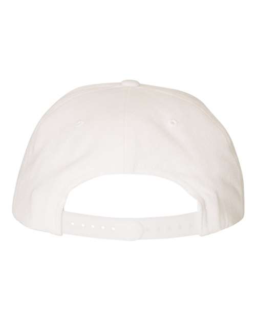 Premium Flat Bill Snapback Cap - White