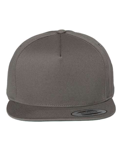 Five-Panel Cotton Twill Snapback Cap - Dark Grey