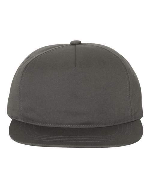 Lightly-Structured Five-Panel Snapback Cap - Charcoal