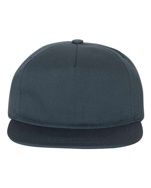 Lightly-Structured Five-Panel Snapback Cap - Navy