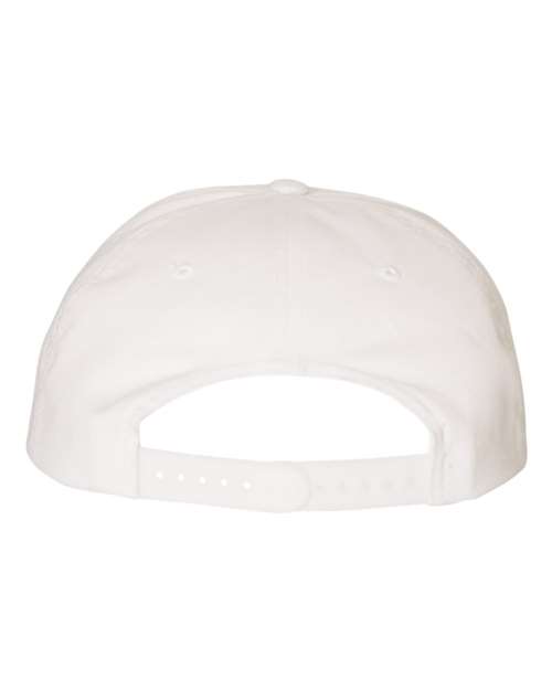 Lightly-Structured Five-Panel Snapback Cap - White