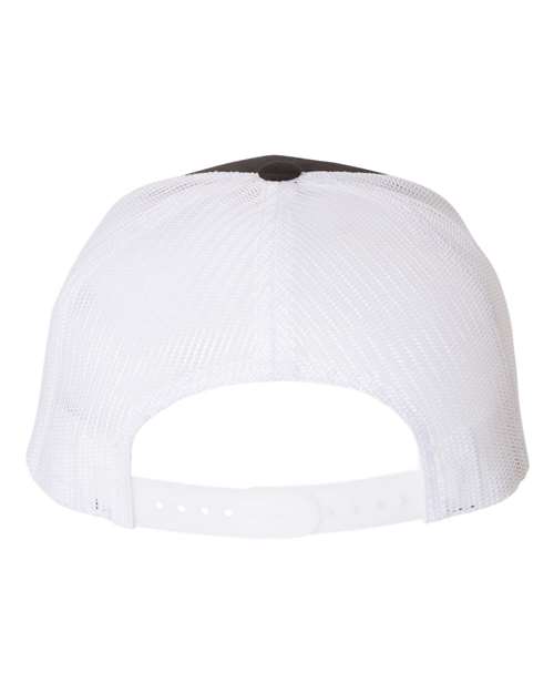 Five-Panel Retro Trucker Cap - Black/ White