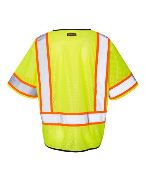 Unisex Class 3 Mesh Zippered Vest - Lime