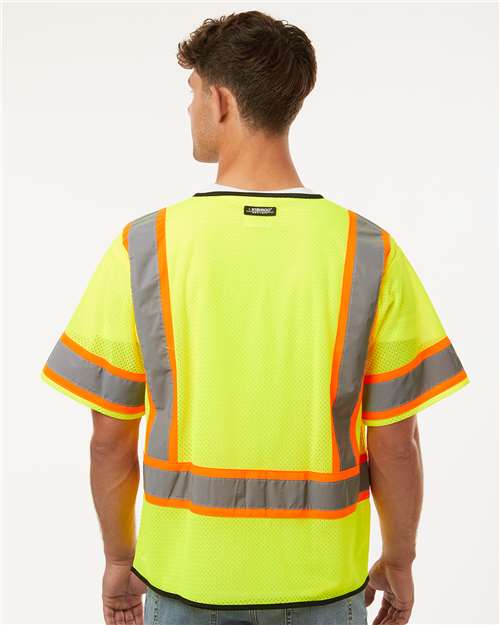 Unisex Class 3 Mesh Zippered Vest - Lime