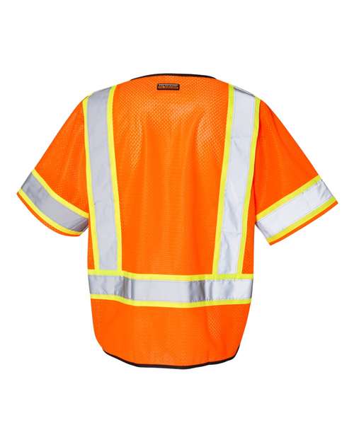 Unisex Class 3 Mesh Zippered Vest - Orange