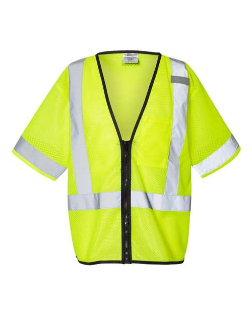 Unisex Economy Single Pocket Zipper Vest - Lime