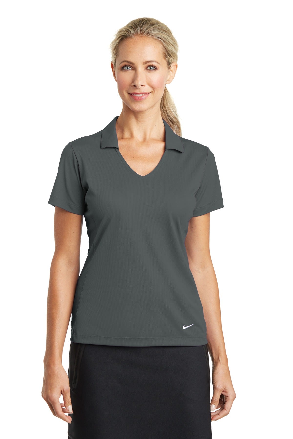 Nike Women's Dri-FIT Vertical Mesh Polo - Anthracite