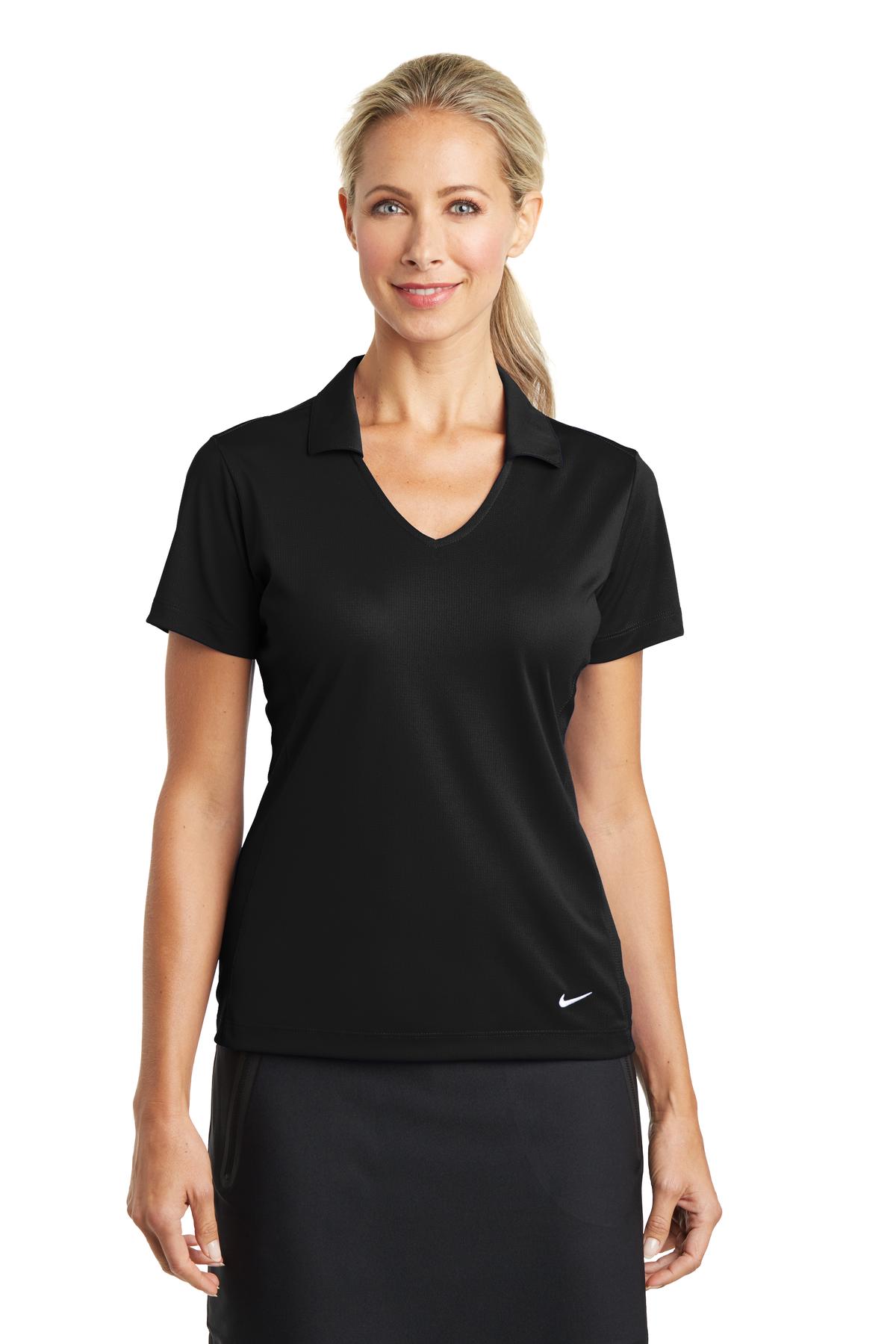Nike Women's Dri-FIT Vertical Mesh Polo - Black