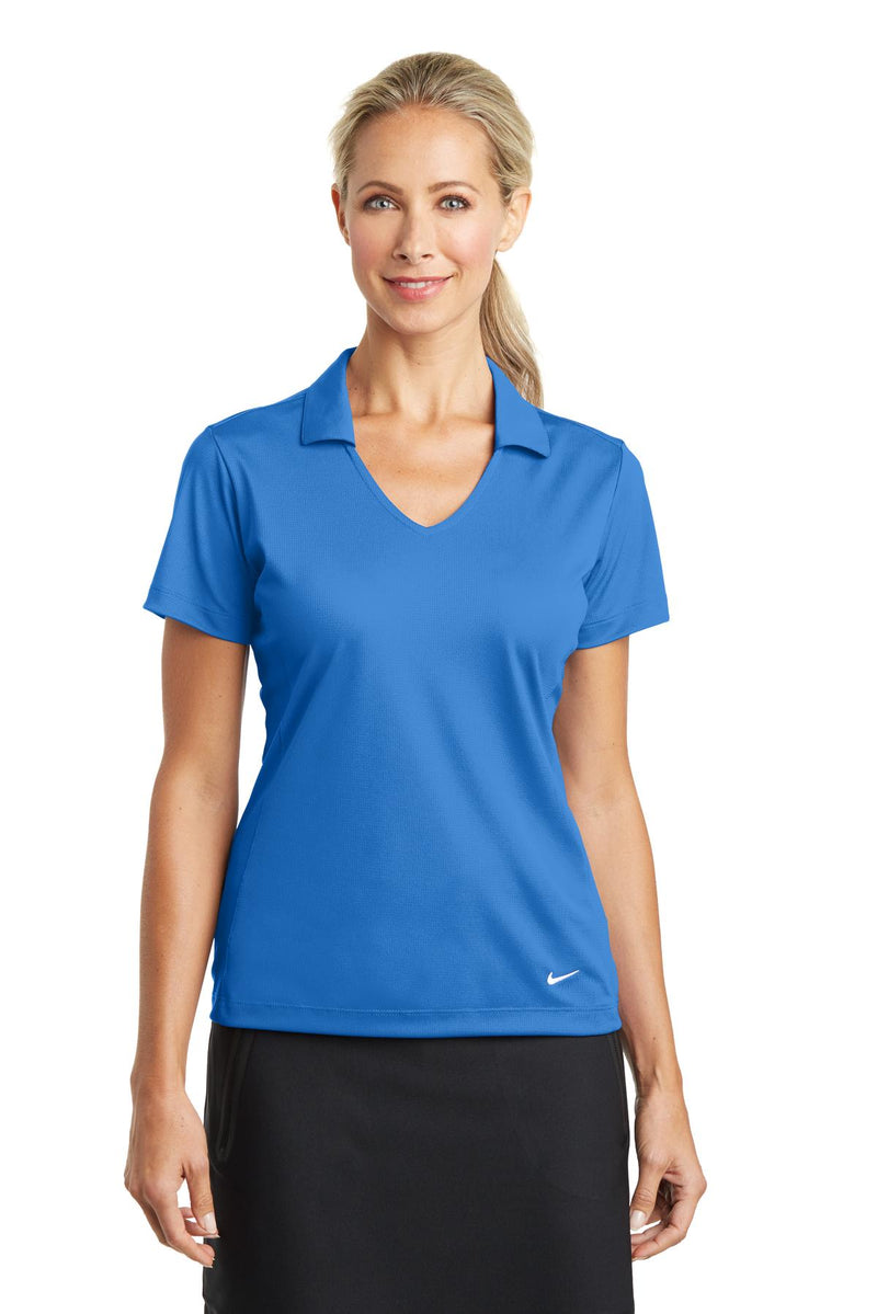 Nike Women's Dri-FIT Vertical Mesh Polo - Brisk Blue
