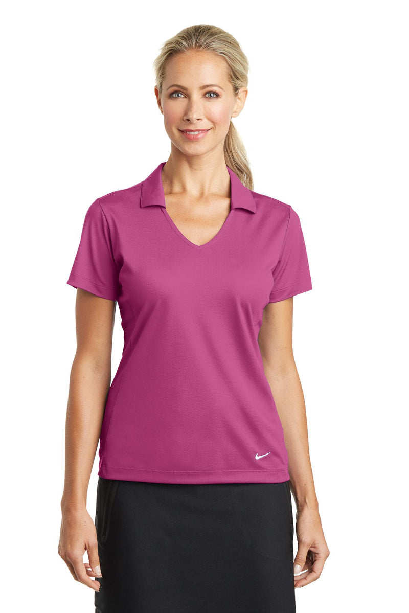 Nike Women's Dri-FIT Vertical Mesh Polo - Pink Fire