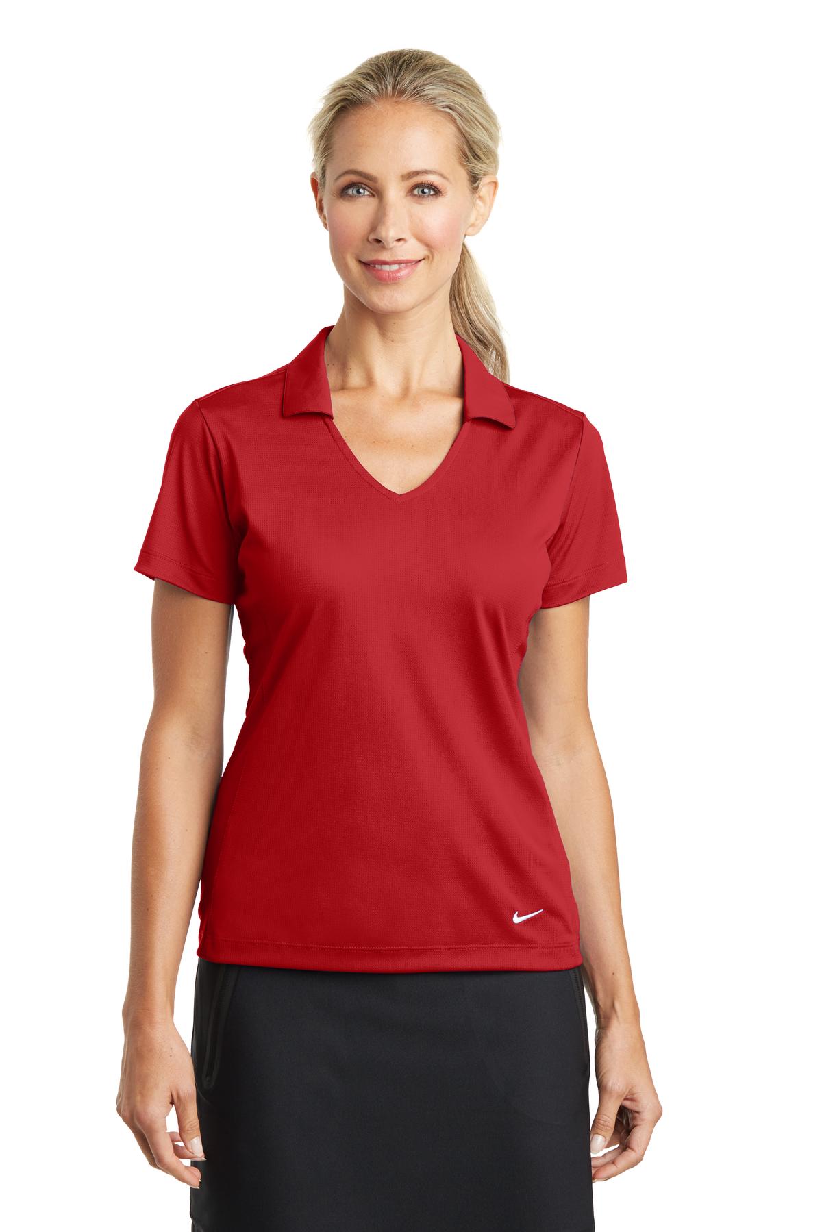 Nike Women's Dri-FIT Vertical Mesh Polo - University Red
