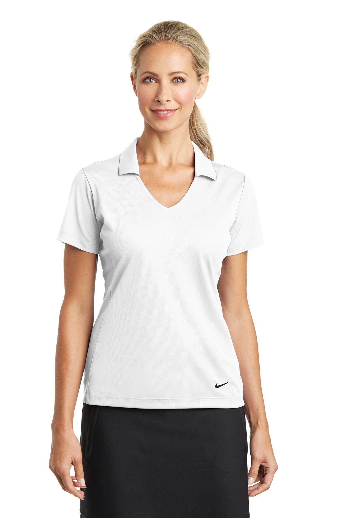 Nike Women's Dri-FIT Vertical Mesh Polo - White