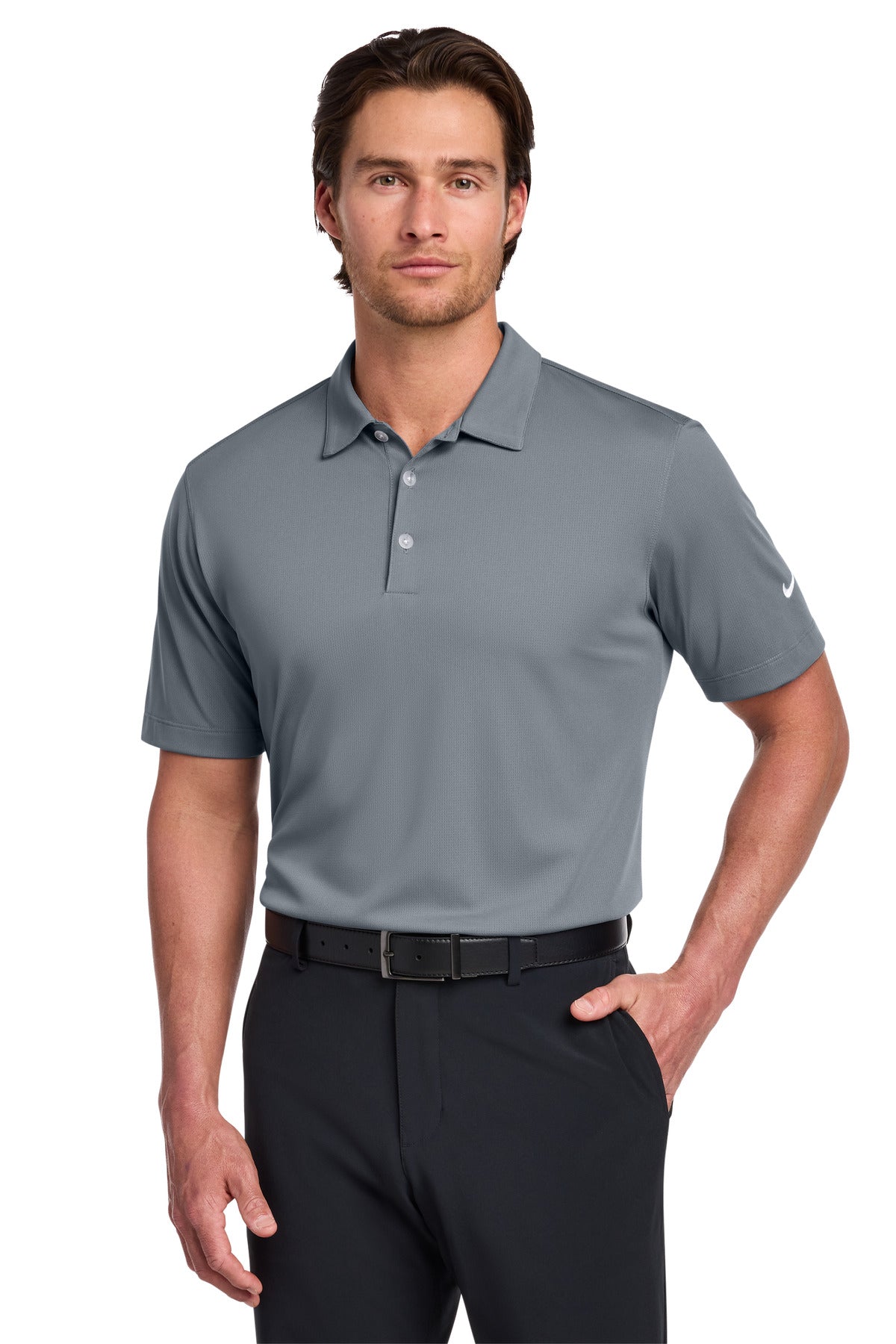 Nike Dri-FIT Vertical Mesh Polo - Cool Grey