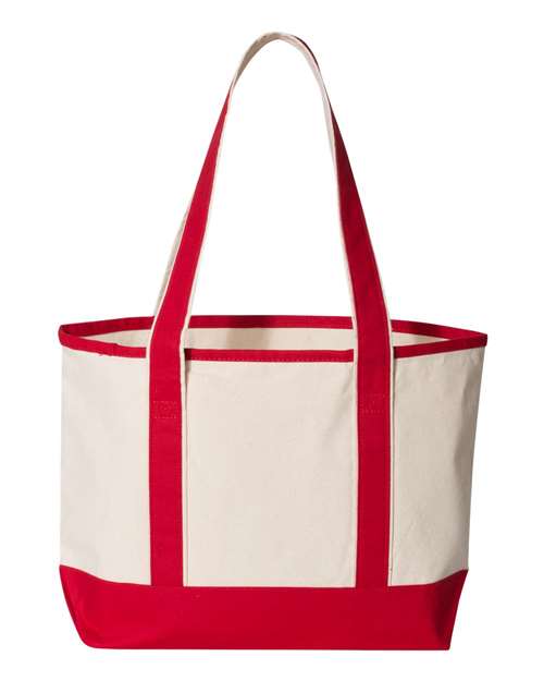 20L Small Deluxe Tote - Natural/ Red