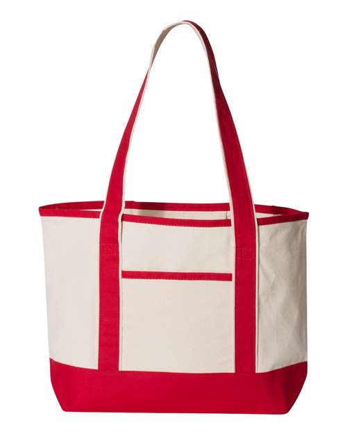 20L Small Deluxe Tote - Natural/ Red