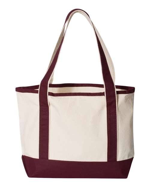 20L Small Deluxe Tote - Natural/ Maroon