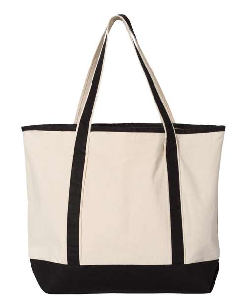 34.6L Large Canvas Deluxe Tote - Natural/ Black