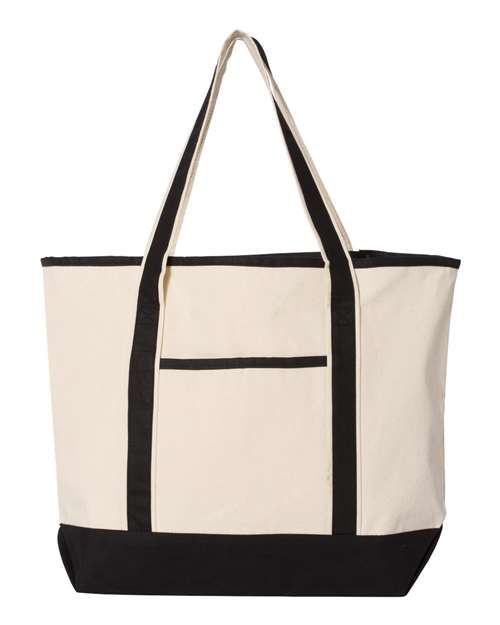 34.6L Large Canvas Deluxe Tote - Natural/ Black