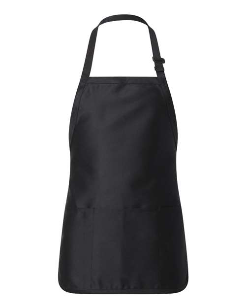 Full-Length Apron with Pouch Pocket - Black