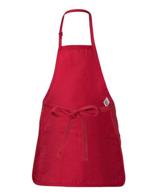 Full-Length Apron with Pouch Pocket - Red