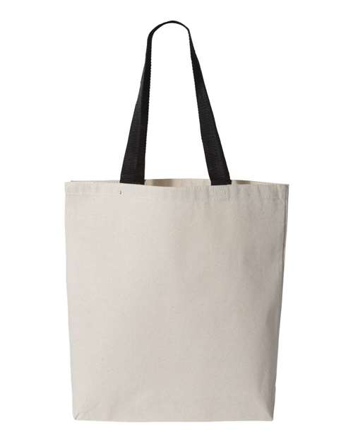 11L Canvas Tote with Contrast-Color Handles - Natural/ Black