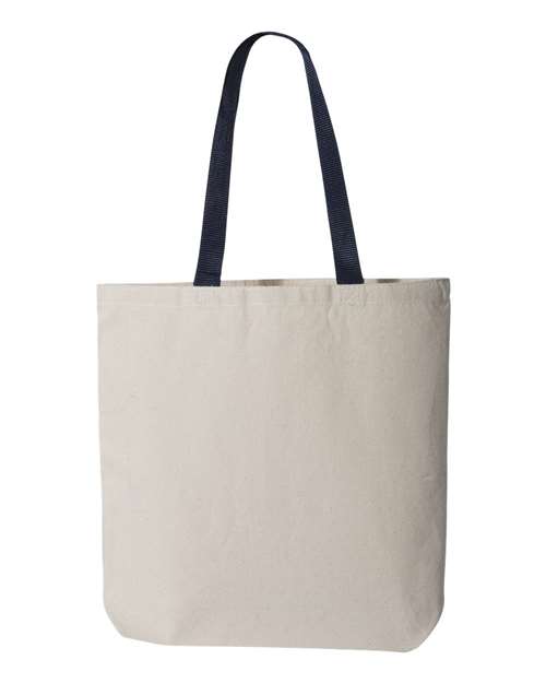 11L Canvas Tote with Contrast-Color Handles - Natural/ Navy