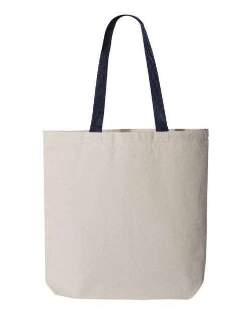 11L Canvas Tote with Contrast-Color Handles - Natural/ Navy