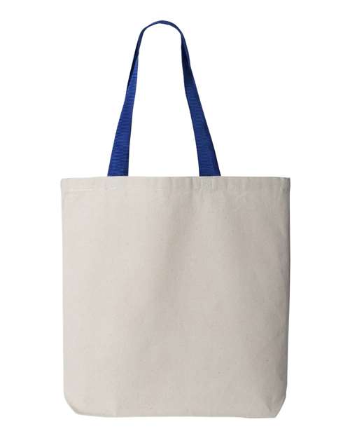11L Canvas Tote with Contrast-Color Handles - Natural/ Royal