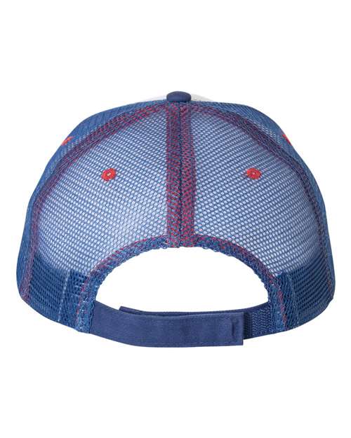 Sandwich Trucker Cap - White/ Royal/ Red