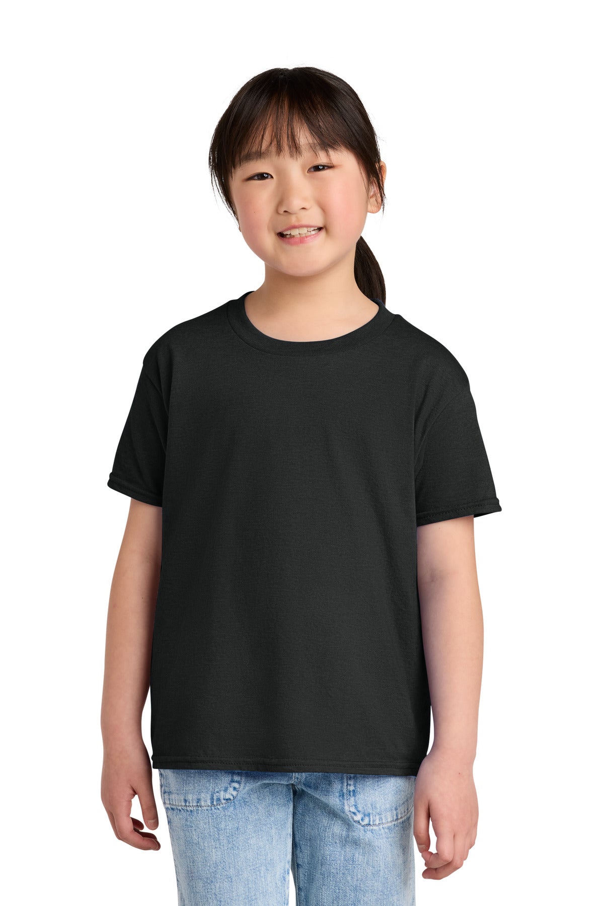 Gildan Youth Softstyle CVC Tee - Pitch Black Mist
