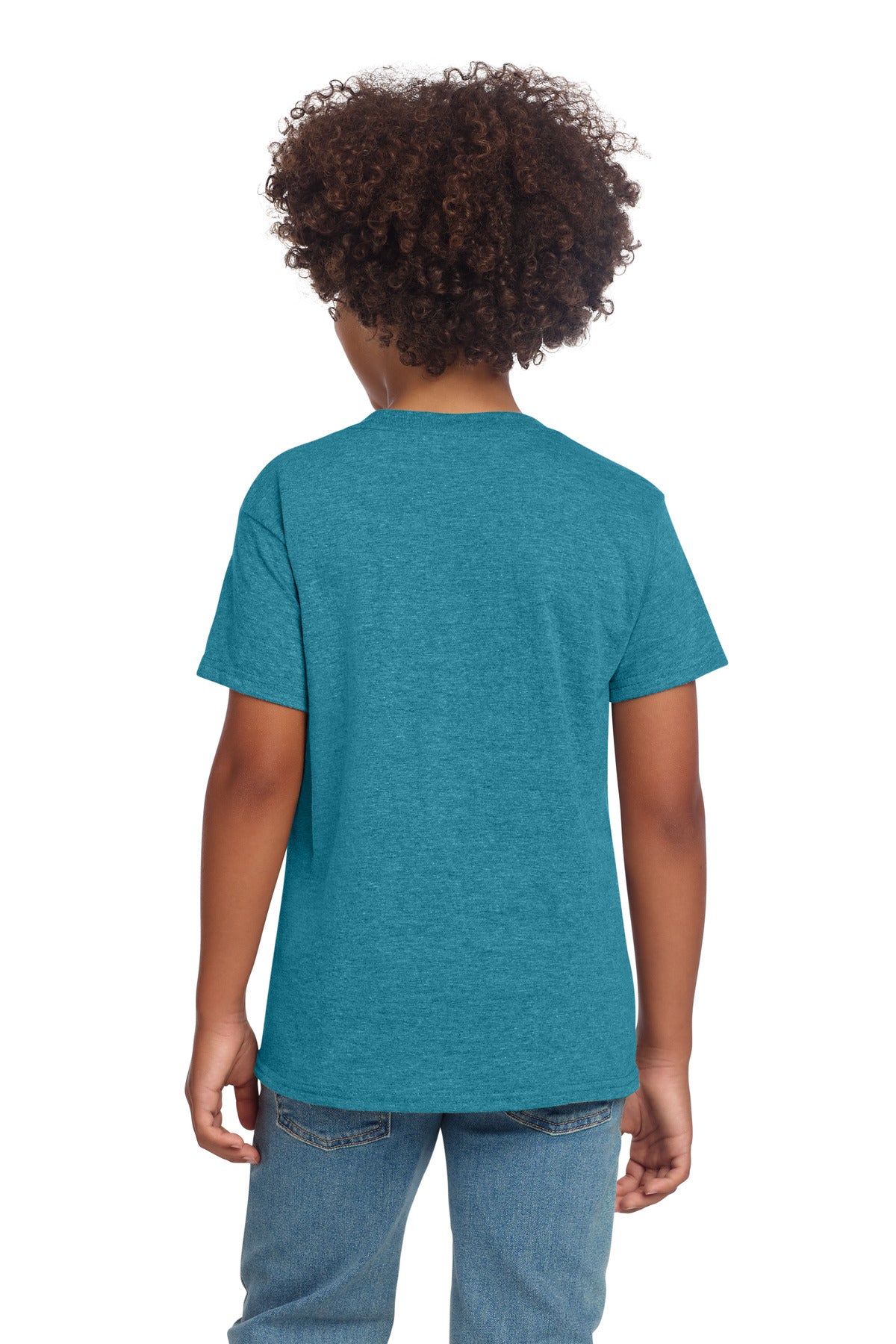 Gildan Youth Softstyle T-Shirt - Heather Galapagos Blue