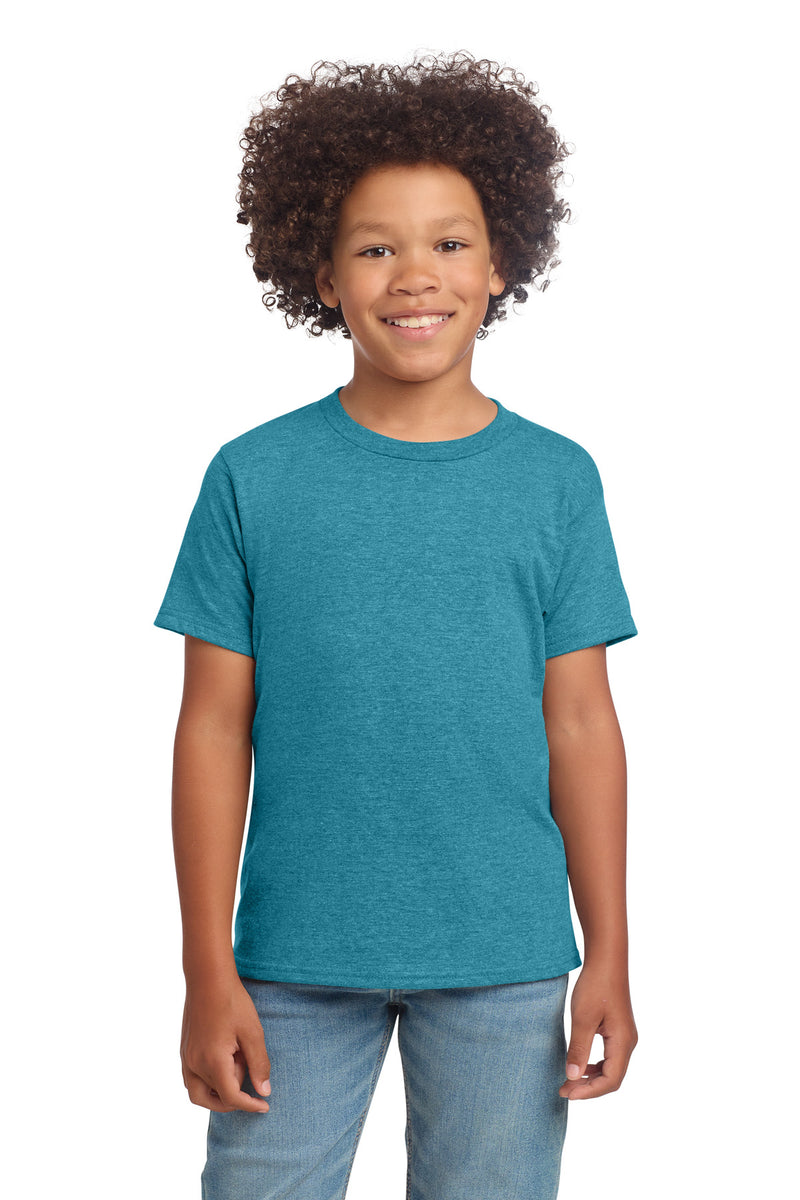 Gildan Youth Softstyle T-Shirt - Heather Galapagos Blue