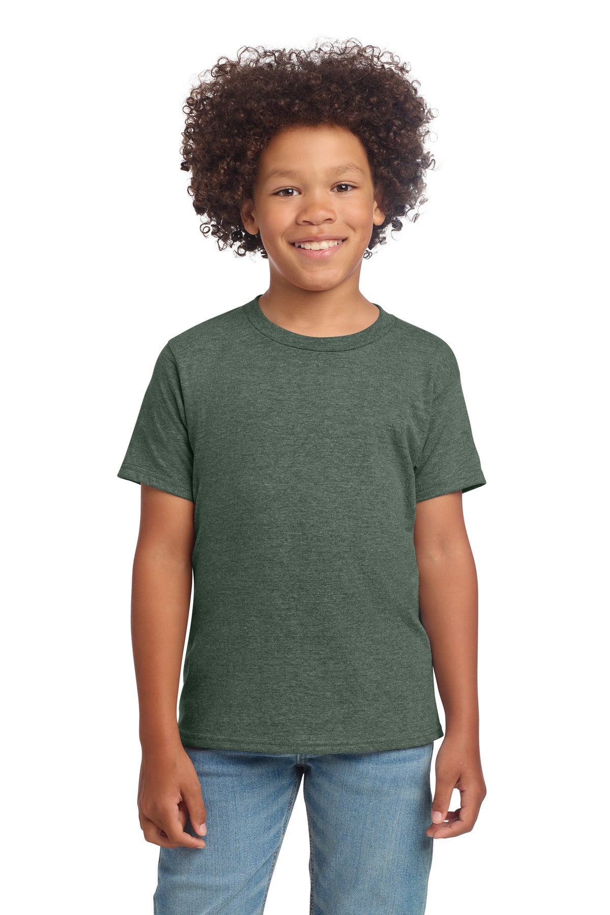 Gildan Youth Softstyle T-Shirt - Heather Military Green