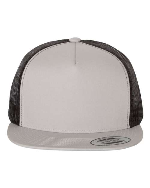 Classic Five-Panel Trucker Cap - Silver/ Black