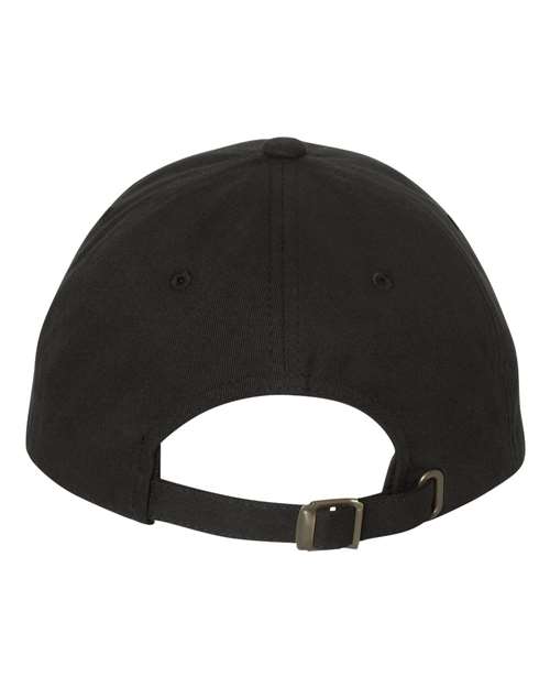 Peached Cotton Twill Dad Hat - Black