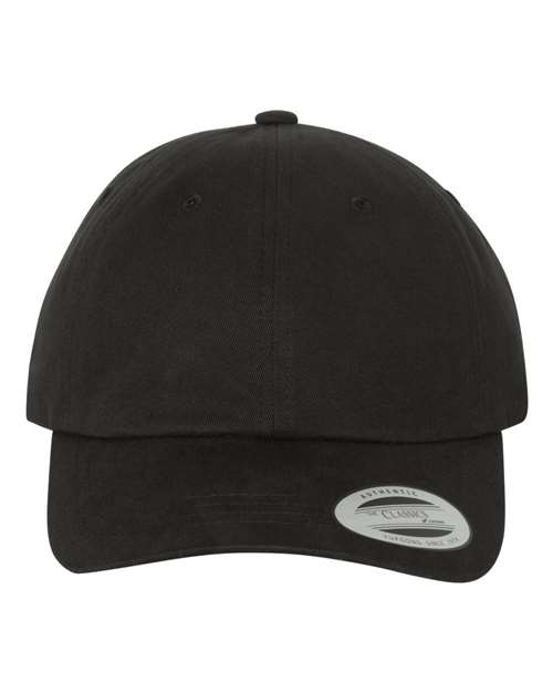 Peached Cotton Twill Dad Hat - Black