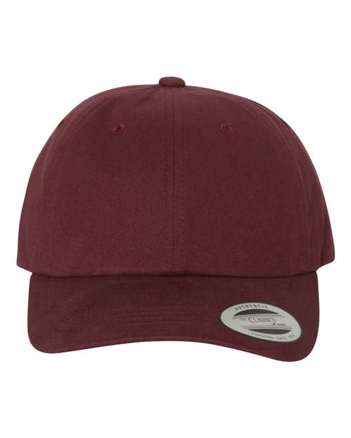 Peached Cotton Twill Dad Hat - Maroon