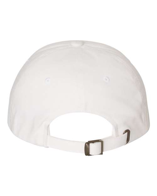Peached Cotton Twill Dad Hat - White