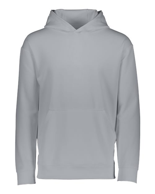 Youth Wicking Fleece Hooded Sweatshirt - Athletic Grey
