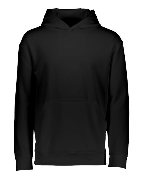Youth Wicking Fleece Hooded Sweatshirt - Black