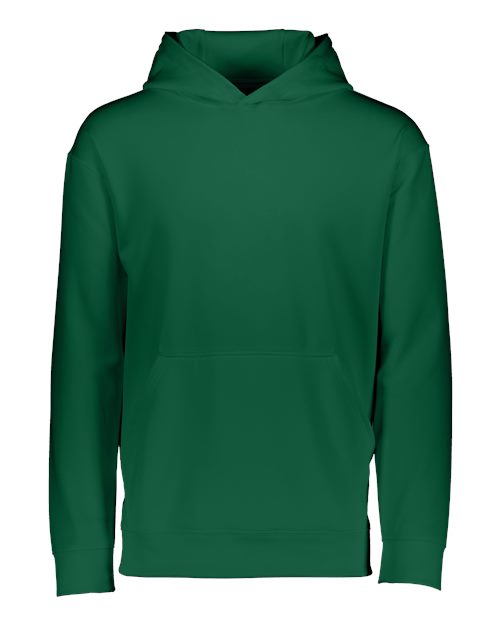 Youth Wicking Fleece Hooded Sweatshirt - Dark Green