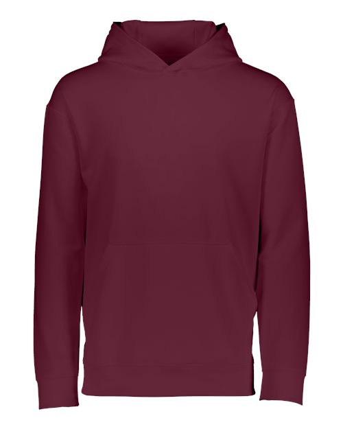Youth Wicking Fleece Hooded Sweatshirt - Maroon