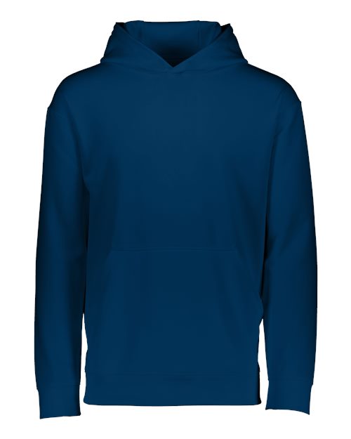 Youth Wicking Fleece Hooded Sweatshirt - Navy