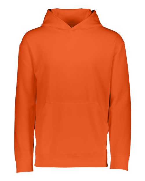 Youth Wicking Fleece Hooded Sweatshirt - Orange