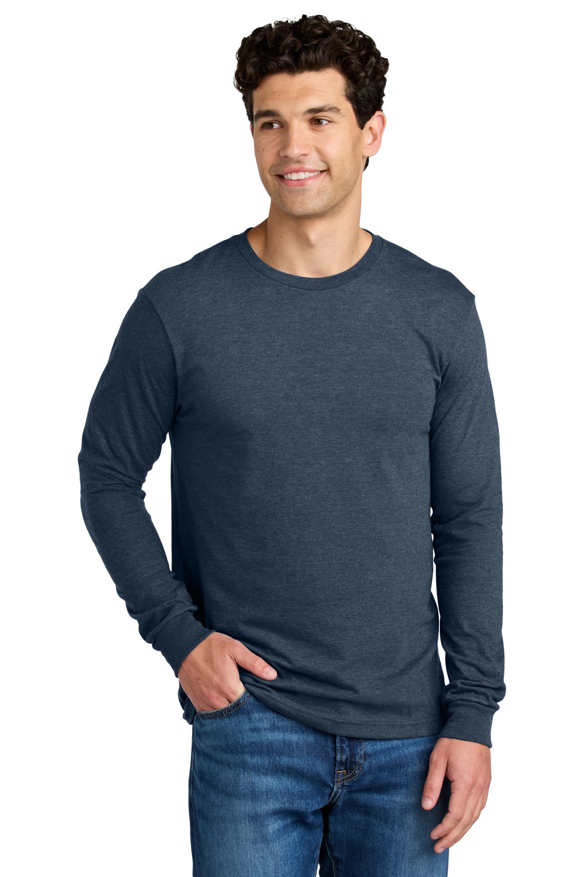 Gildan Softstyle CVC Long Sleeve Tee - Navy Mist