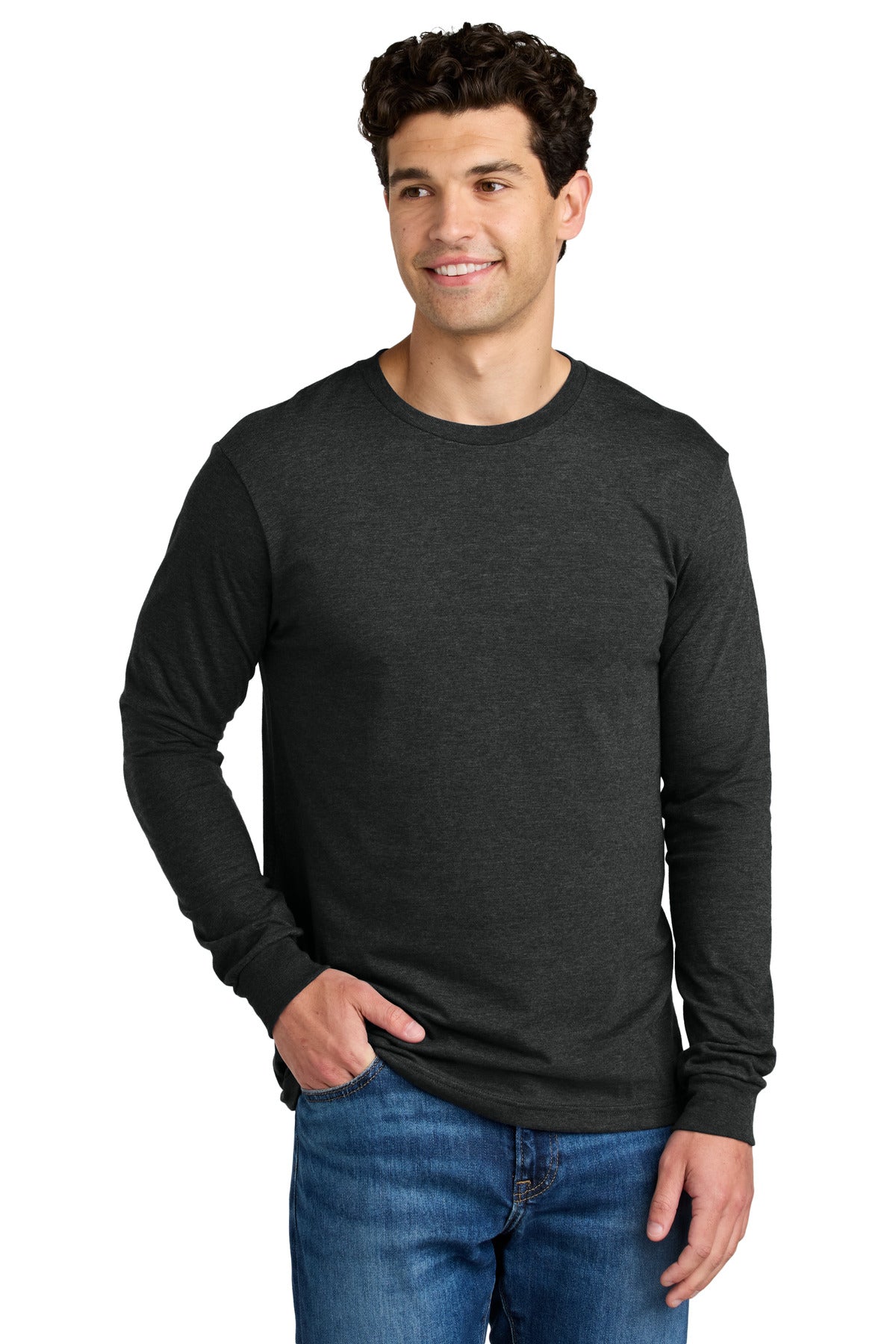 Gildan Softstyle CVC Long Sleeve Tee - Pitch Black Mist