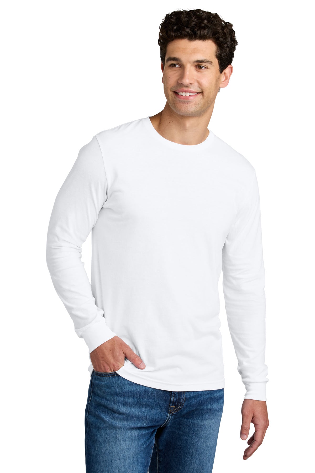 Gildan Softstyle CVC Long Sleeve Tee - White