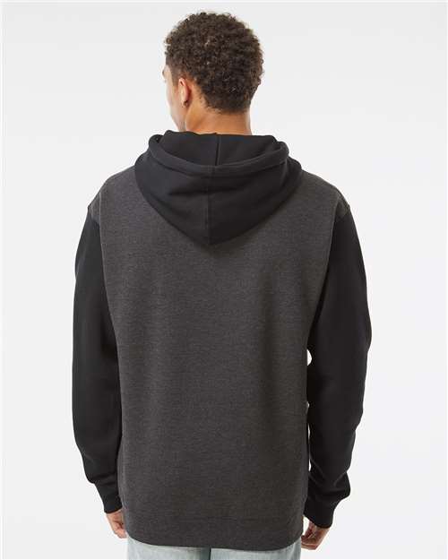 Unisex Heavyweight Hooded Sweatshirt - Charcoal Heather/ Black