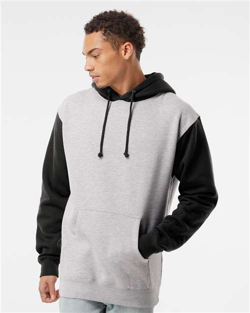 Unisex Heavyweight Hooded Sweatshirt - Grey Heather/ Black