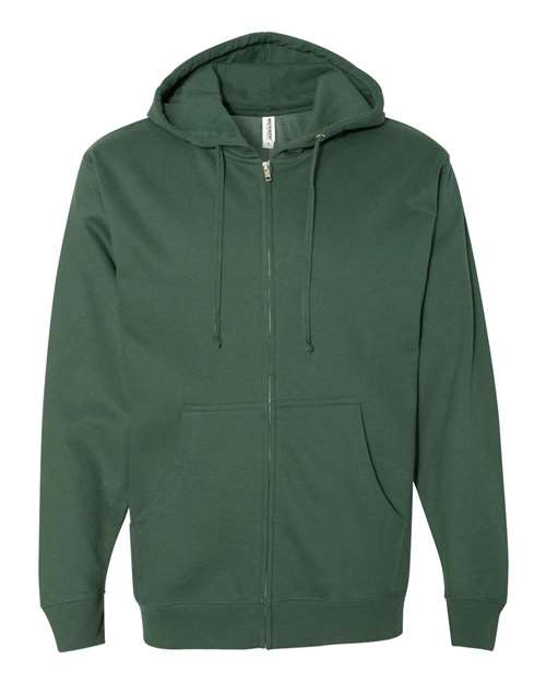 Unisex Midweight Full-Zip Hooded Sweatshirt - Alpine Green